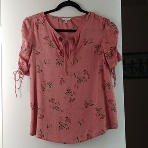 Lucky Brand Floral tie shirt blouse